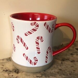 Candy Cane Holiday Mug - Red and White